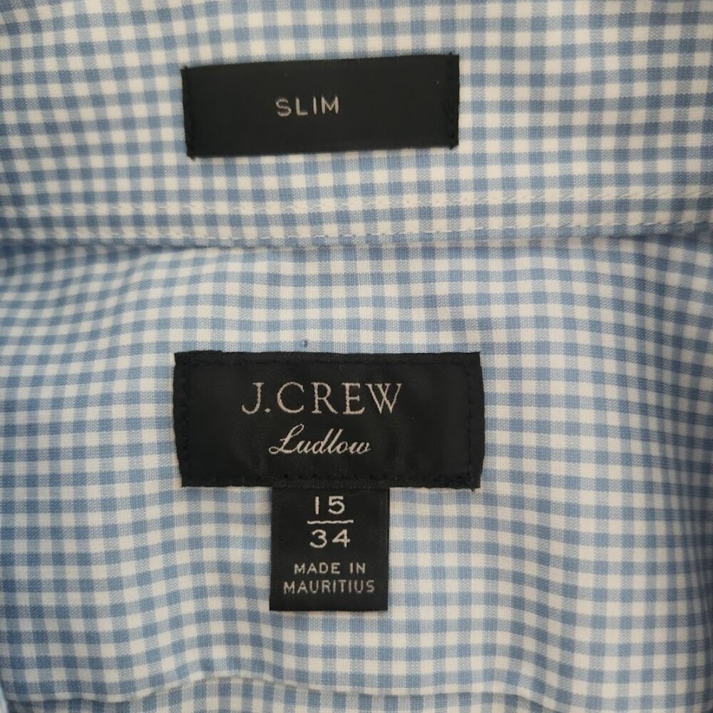J. Crew Ludlow Men's Long Sleeve Dress Shirt in size 15 Slim - Picture 4 of 4